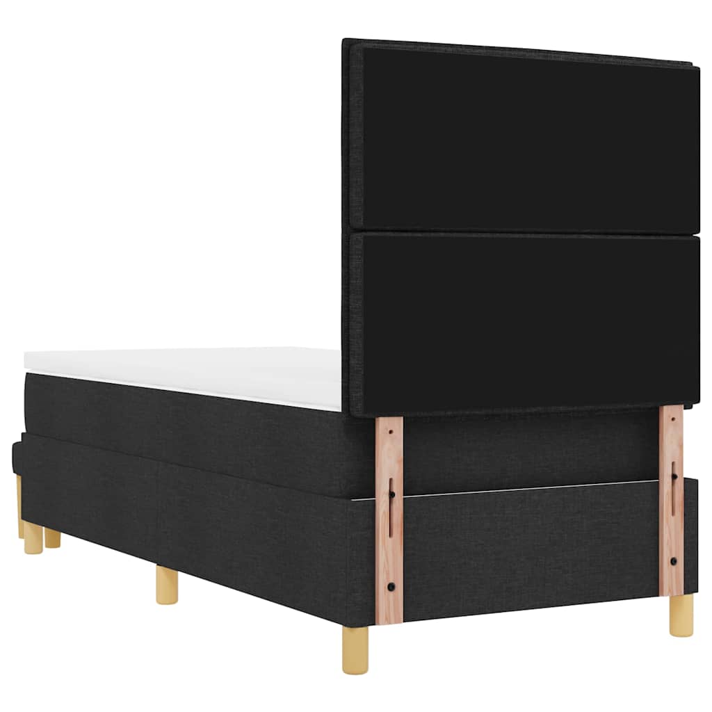 Boxspring bed met hoofdeinde Zwart 200 x 90 cm Stof is nu te koop bij PeponiXL, paradijselijk wonen!