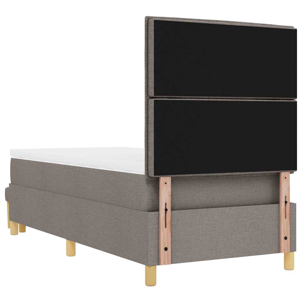 Boxspring bed met hoofdeinde Taupe 200 x 90 cm Stof is nu te koop bij PeponiXL, paradijselijk wonen!