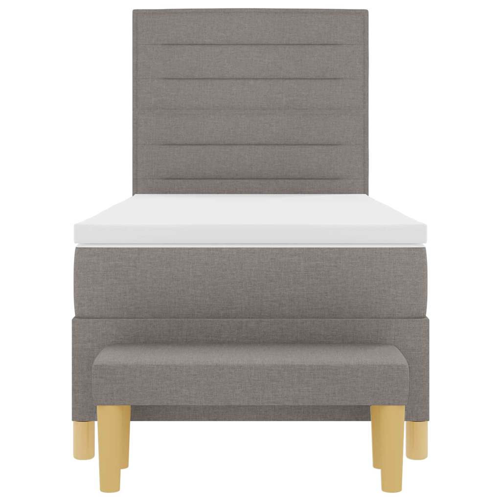 Boxspring bed met hoofdeinde Taupe 200 x 90 cm Stof is nu te koop bij PeponiXL, paradijselijk wonen!