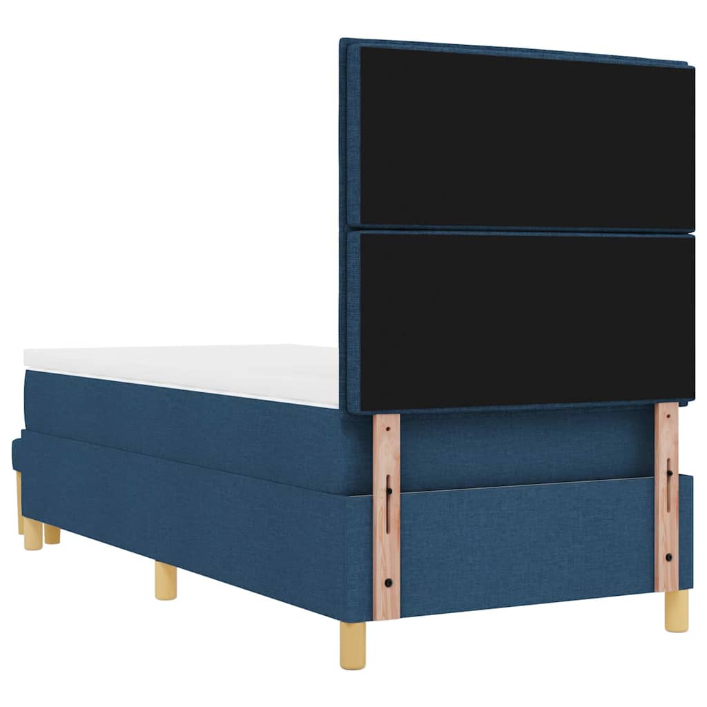 Boxspring bed met hoofdeinde Blauw 200 x 90 cm Stof is nu te koop bij PeponiXL, paradijselijk wonen!