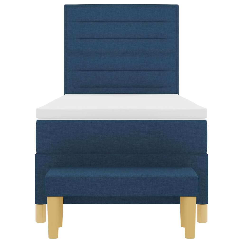 Boxspring bed met hoofdeinde Blauw 200 x 90 cm Stof is nu te koop bij PeponiXL, paradijselijk wonen!