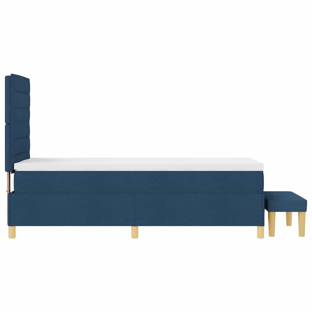 Boxspring bed met hoofdeinde Blauw 200 x 90 cm Stof is nu te koop bij PeponiXL, paradijselijk wonen!