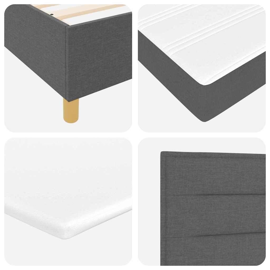 Boxspring bed met hoofdeinde Donkergrijs 200 x 90 cm Stof is nu te koop bij PeponiXL, paradijselijk wonen!