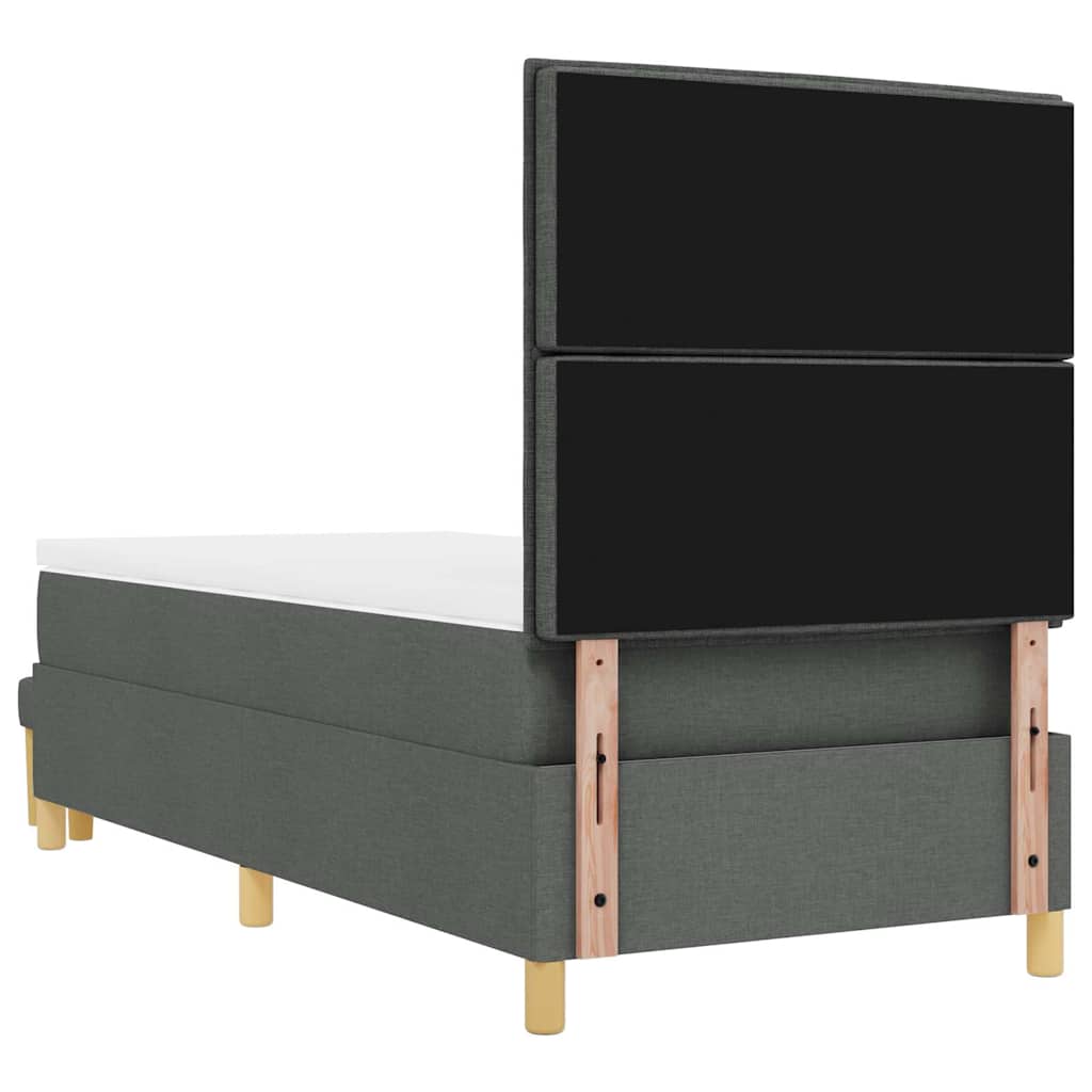 Boxspring bed met hoofdeinde Donkergrijs 200 x 90 cm Stof is nu te koop bij PeponiXL, paradijselijk wonen!