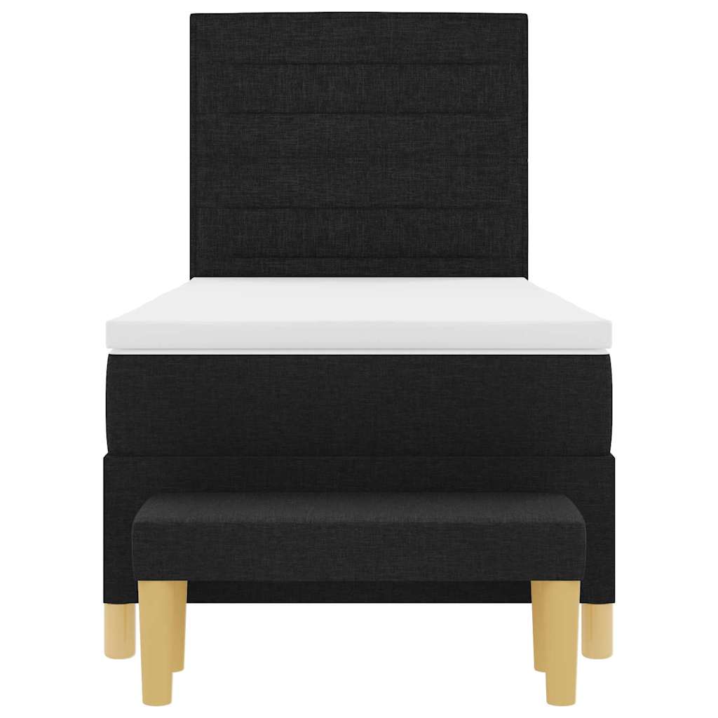 Boxspring bed met hoofdeinde Zwart 200 x 90 cm Stof is nu te koop bij PeponiXL, paradijselijk wonen!