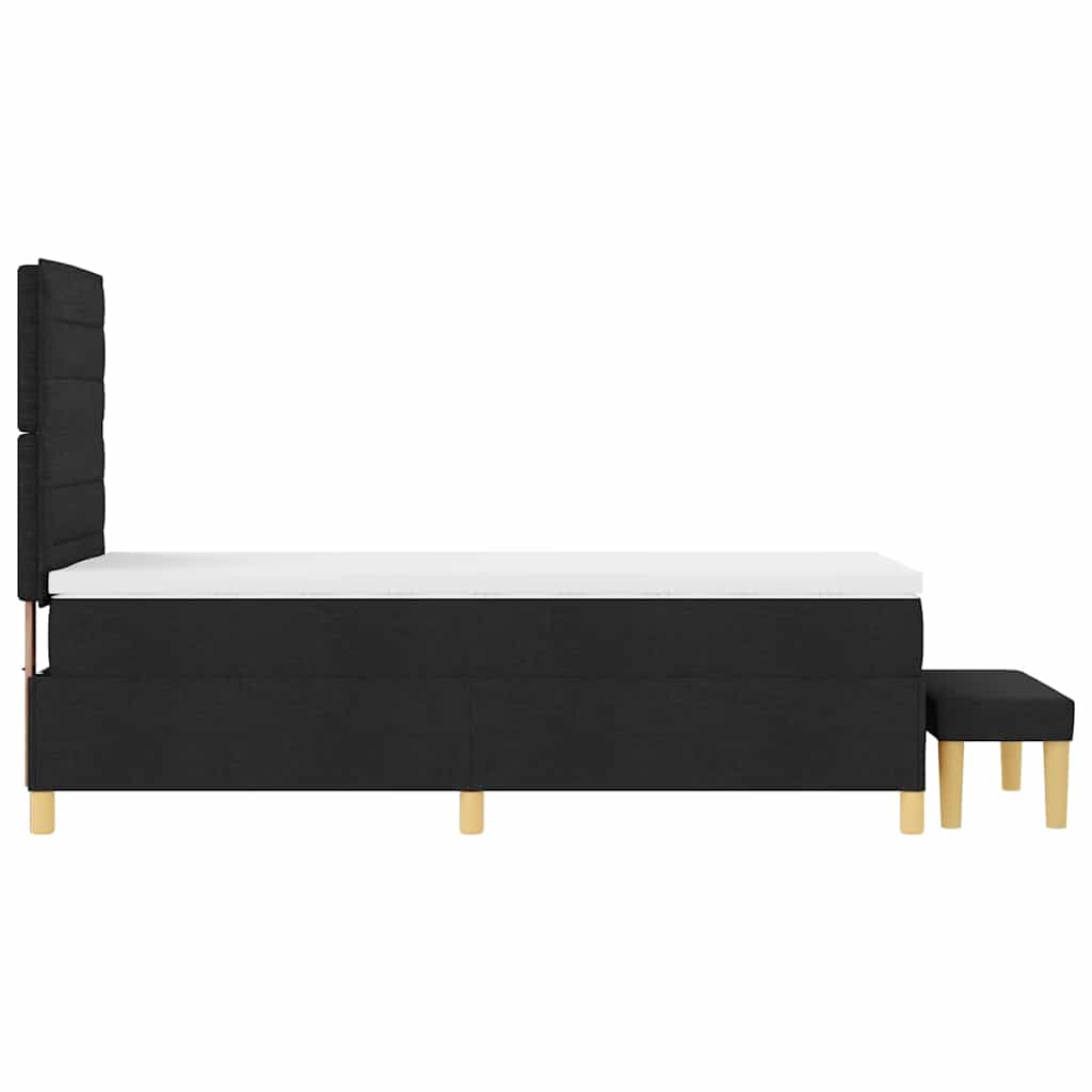 Boxspring bed met hoofdeinde Zwart 200 x 90 cm Stof is nu te koop bij PeponiXL, paradijselijk wonen!