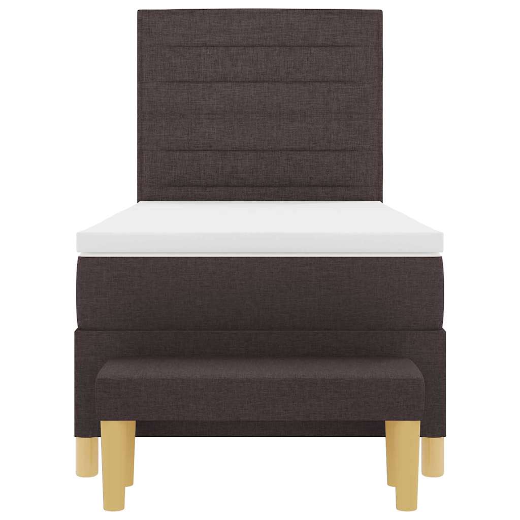 Boxspring bed met hoofdeinde Donkerbruin 200 x 90 cm Stof is nu te koop bij PeponiXL, paradijselijk wonen!
