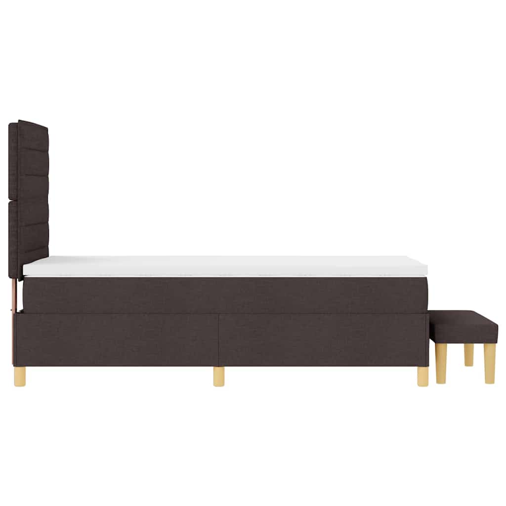 Boxspring bed met hoofdeinde Donkerbruin 200 x 90 cm Stof is nu te koop bij PeponiXL, paradijselijk wonen!