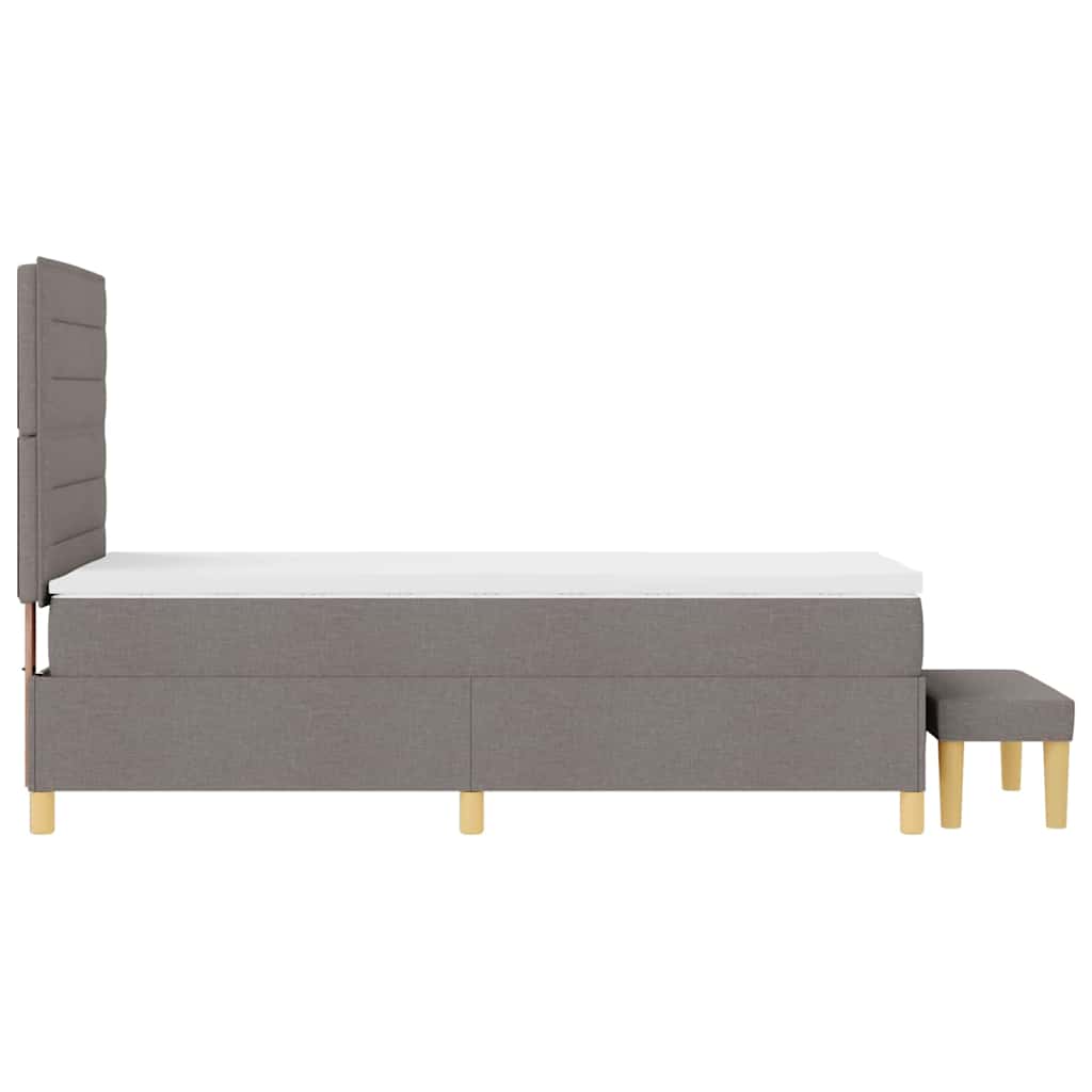 Boxspring bed met hoofdeinde Taupe 200 x 90 cm Stof is nu te koop bij PeponiXL, paradijselijk wonen!
