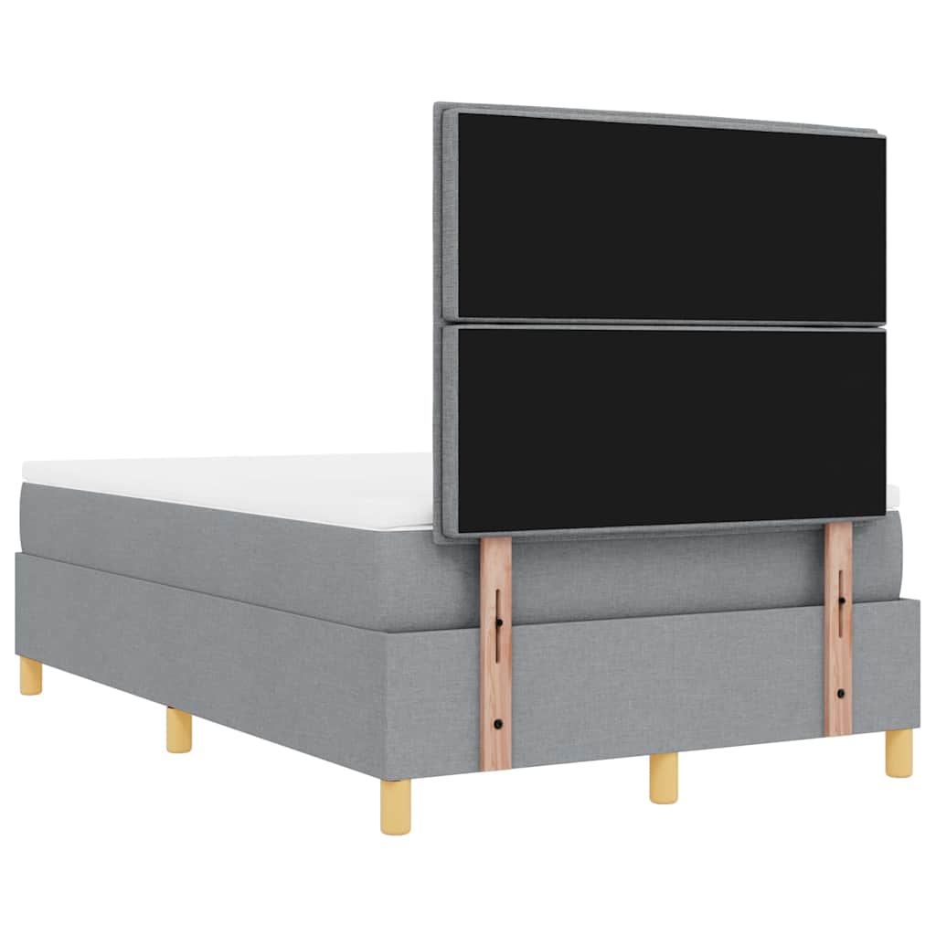 Boxspring bed met hoofdeinde Lichtgrijs 190 x 120 cm Stof is nu te koop bij PeponiXL, paradijselijk wonen!