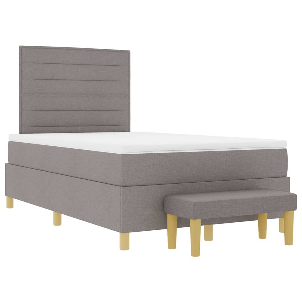 Boxspring bed met hoofdeinde Taupe 200 x 120 cm Stof is nu te koop bij PeponiXL, paradijselijk wonen!