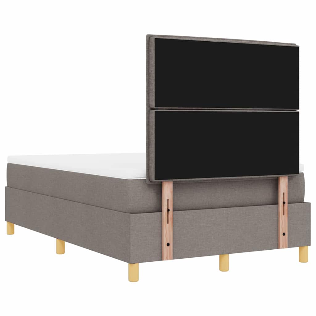 Boxspring bed met hoofdeinde Taupe 200 x 120 cm Stof is nu te koop bij PeponiXL, paradijselijk wonen!