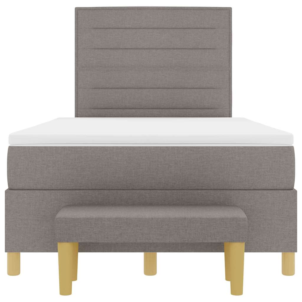 Boxspring bed met hoofdeinde Taupe 200 x 120 cm Stof is nu te koop bij PeponiXL, paradijselijk wonen!
