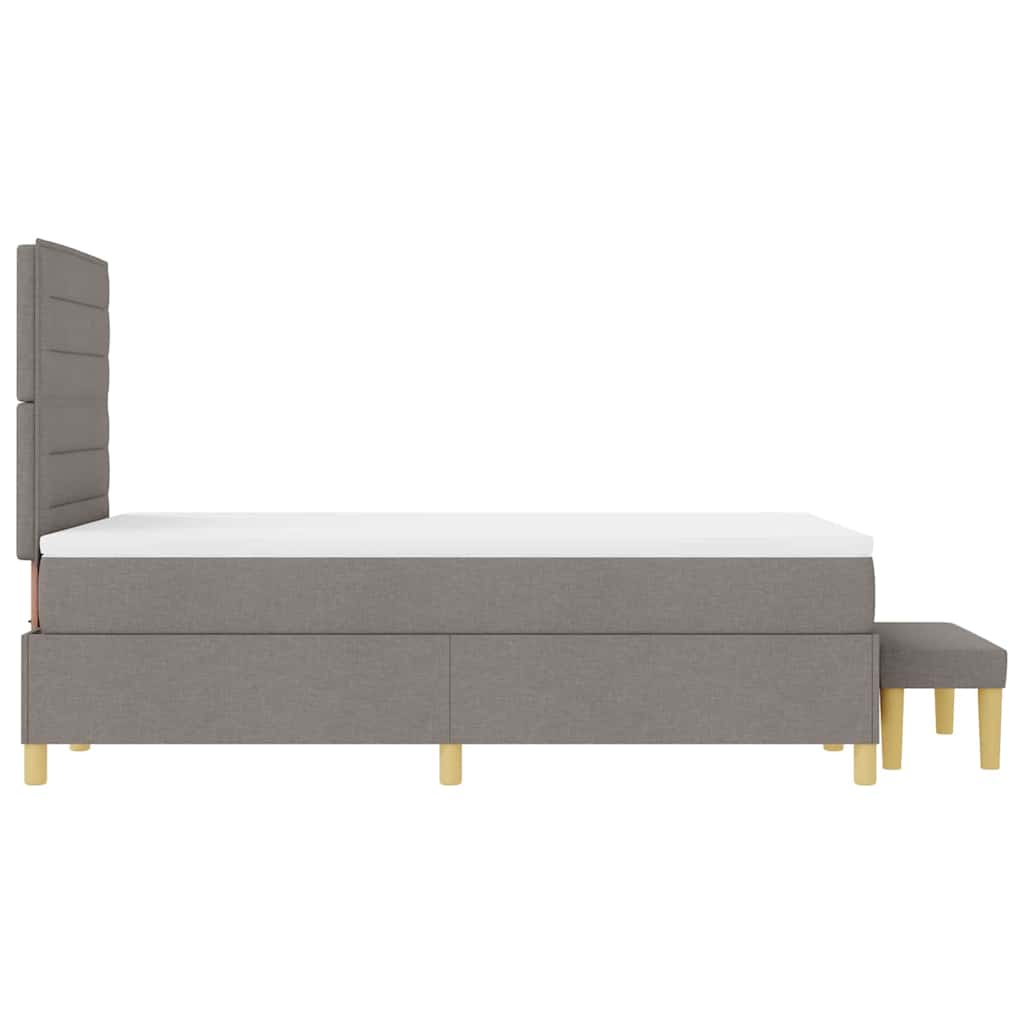 Boxspring bed met hoofdeinde Taupe 200 x 120 cm Stof is nu te koop bij PeponiXL, paradijselijk wonen!