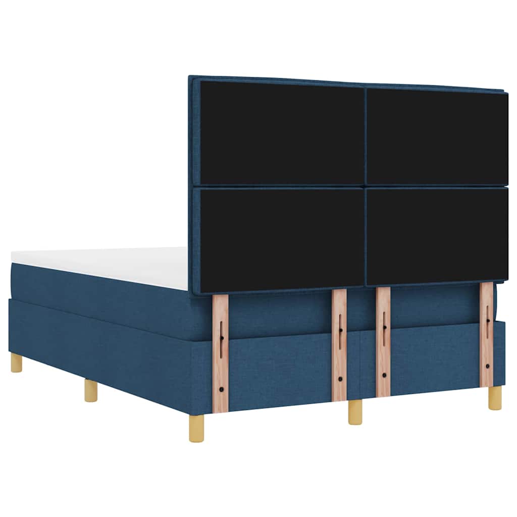 Boxspring bed met hoofdeinde Blauw 190 x 140 cm Stof is nu te koop bij PeponiXL, paradijselijk wonen!