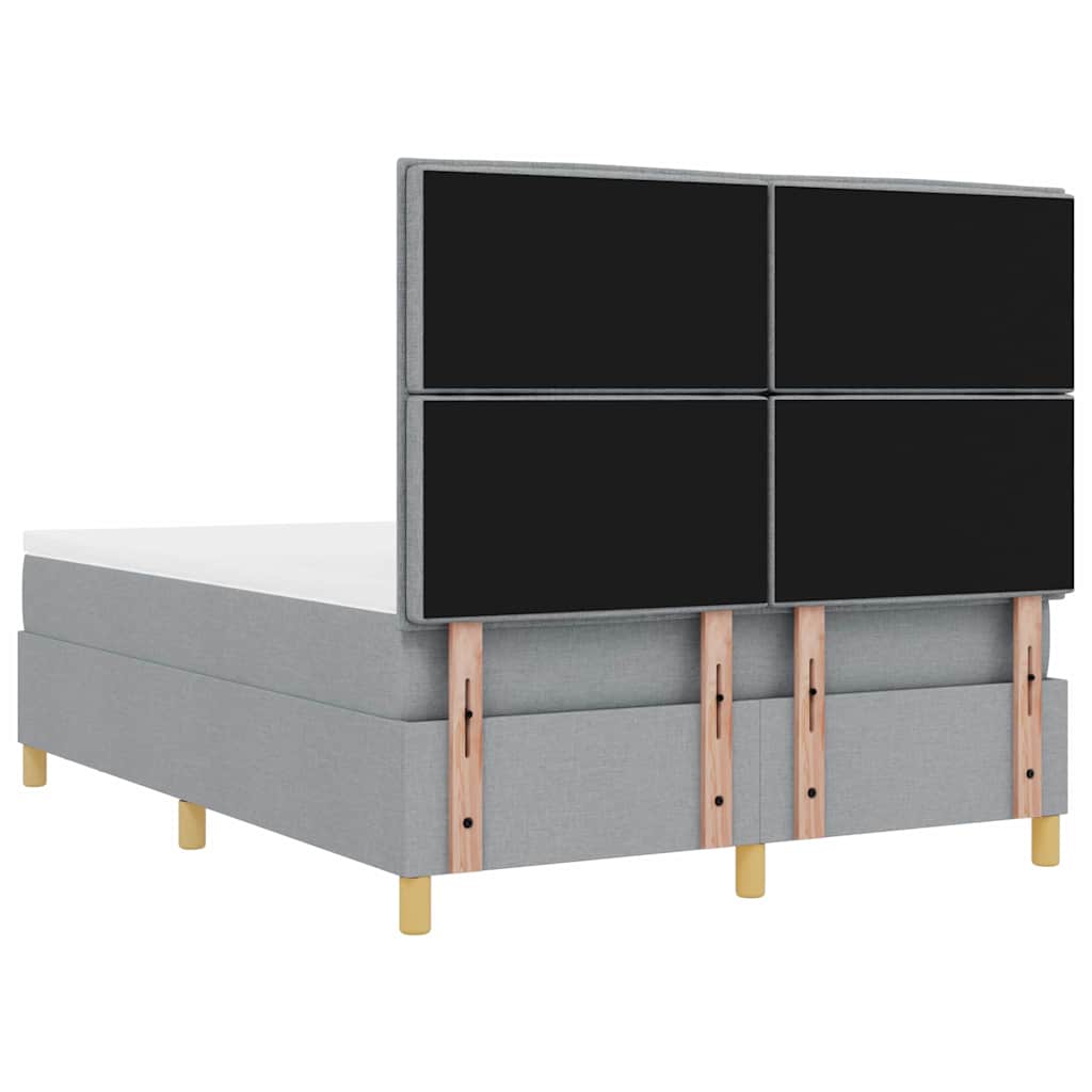 Boxspring bed met kussen Lichtgrijs 200 x 140 cm Stof is nu te koop bij PeponiXL, paradijselijk wonen!