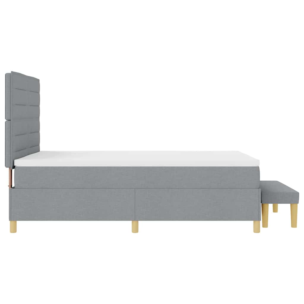 Boxspring bed met kussen Lichtgrijs 200 x 140 cm Stof is nu te koop bij PeponiXL, paradijselijk wonen!