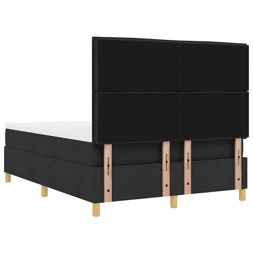 Boxspring bed met hoofdeinde Zwart 200 x 140 cm Stof is nu te koop bij PeponiXL, paradijselijk wonen!