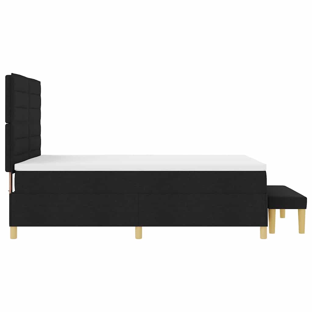 Boxspring bed met hoofdeinde Zwart 200 x 140 cm Stof is nu te koop bij PeponiXL, paradijselijk wonen!