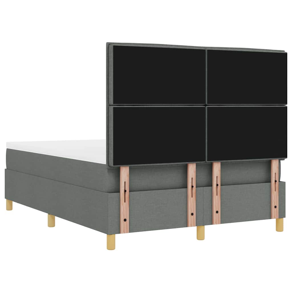 Boxspring bed met kussen Donkergrijs 200 x 160 cm Stof is nu te koop bij PeponiXL, paradijselijk wonen!