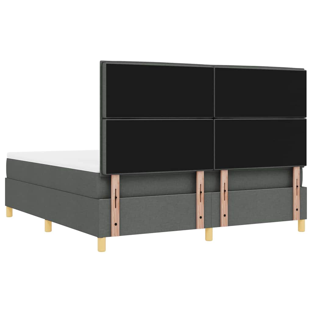 Boxspring bed met hoofdeinde Donkergrijs 200 x 180 cm Stof is nu te koop bij PeponiXL, paradijselijk wonen!