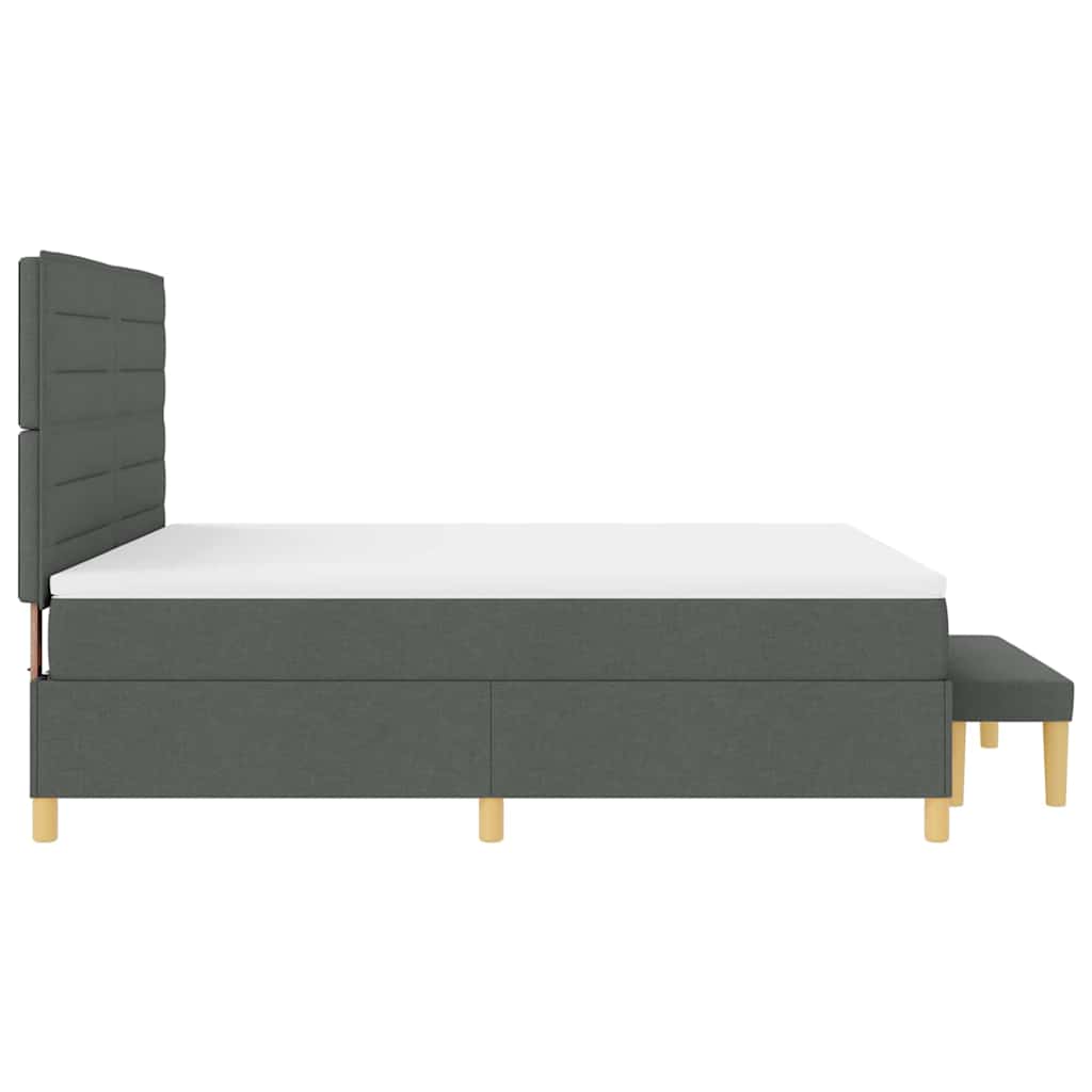 Boxspring bed met hoofdeinde Donkergrijs 200 x 180 cm Stof is nu te koop bij PeponiXL, paradijselijk wonen!