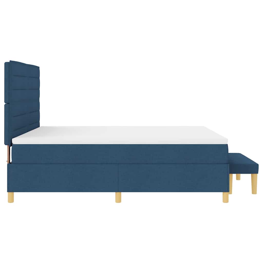 Boxspring bed met hoofdeinde Blauw 200 x 180 cm Stof is nu te koop bij PeponiXL, paradijselijk wonen!