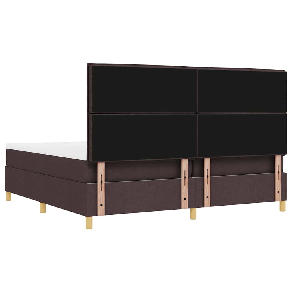 Boxspring bed met matras Donkerbruin 200 x 200 cm Stof is nu te koop bij PeponiXL, paradijselijk wonen!