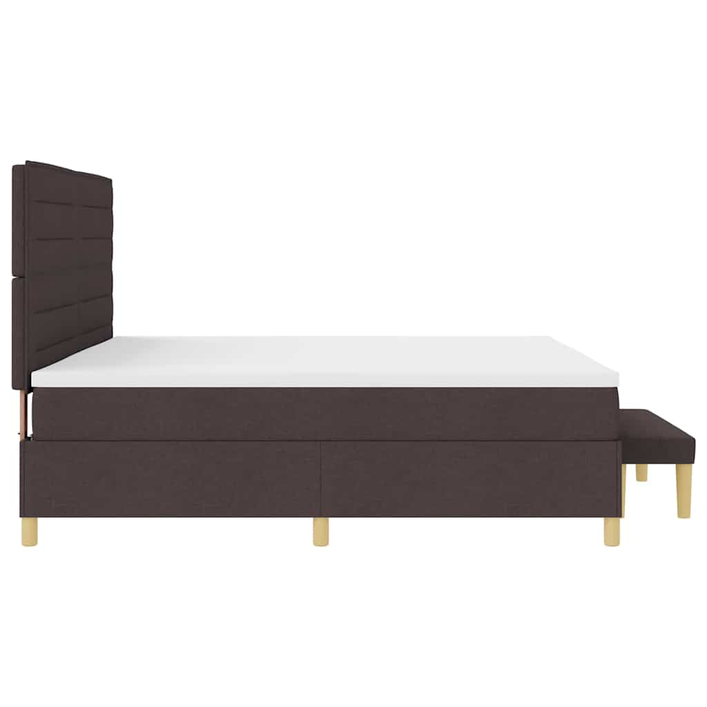 Boxspring bed met matras Donkerbruin 200 x 200 cm Stof is nu te koop bij PeponiXL, paradijselijk wonen!