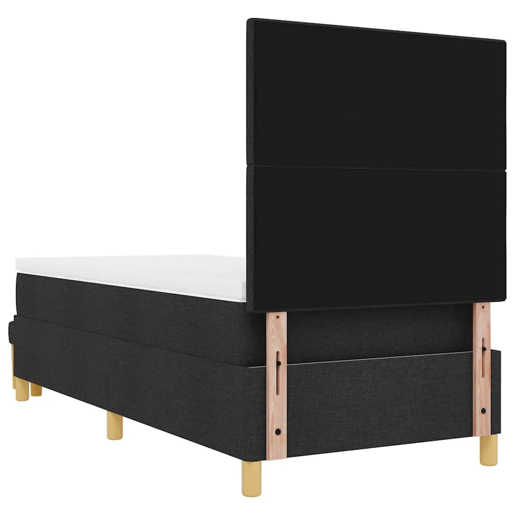 Boxspring bed met hoofdeinde Zwart 190 x 90 cm Stof is nu te koop bij PeponiXL, paradijselijk wonen!
