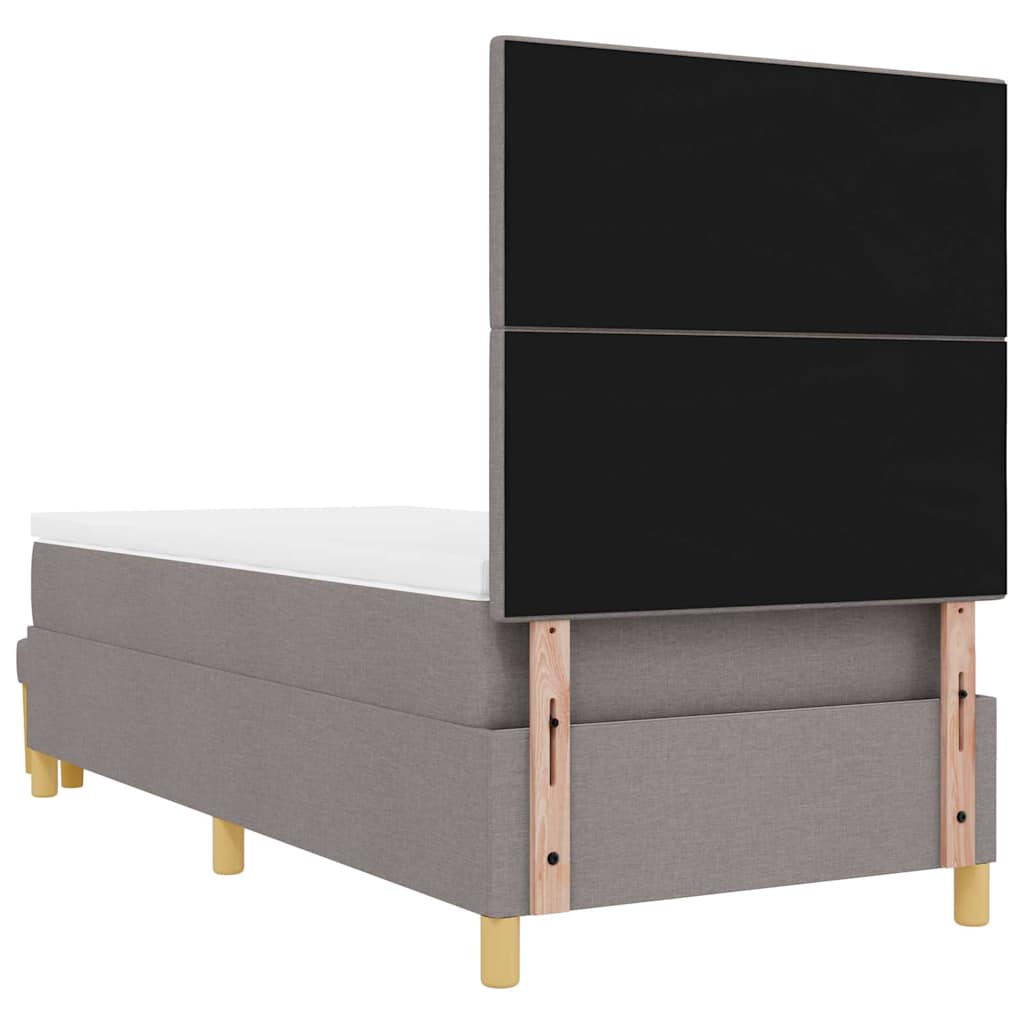 Boxspring bed met hoofdeinde Taupe 190 x 90 cm Stof is nu te koop bij PeponiXL, paradijselijk wonen!
