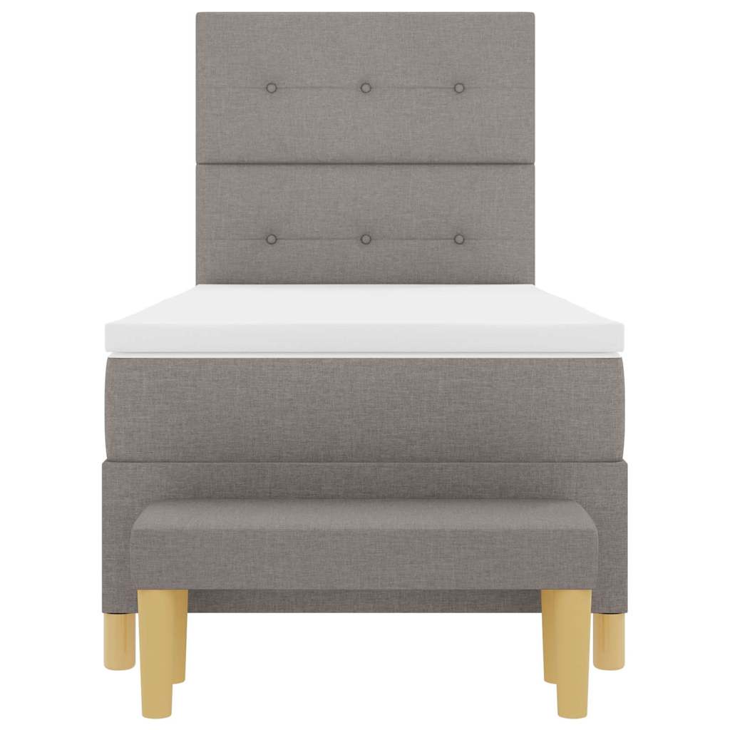 Boxspring bed met hoofdeinde Taupe 190 x 90 cm Stof is nu te koop bij PeponiXL, paradijselijk wonen!