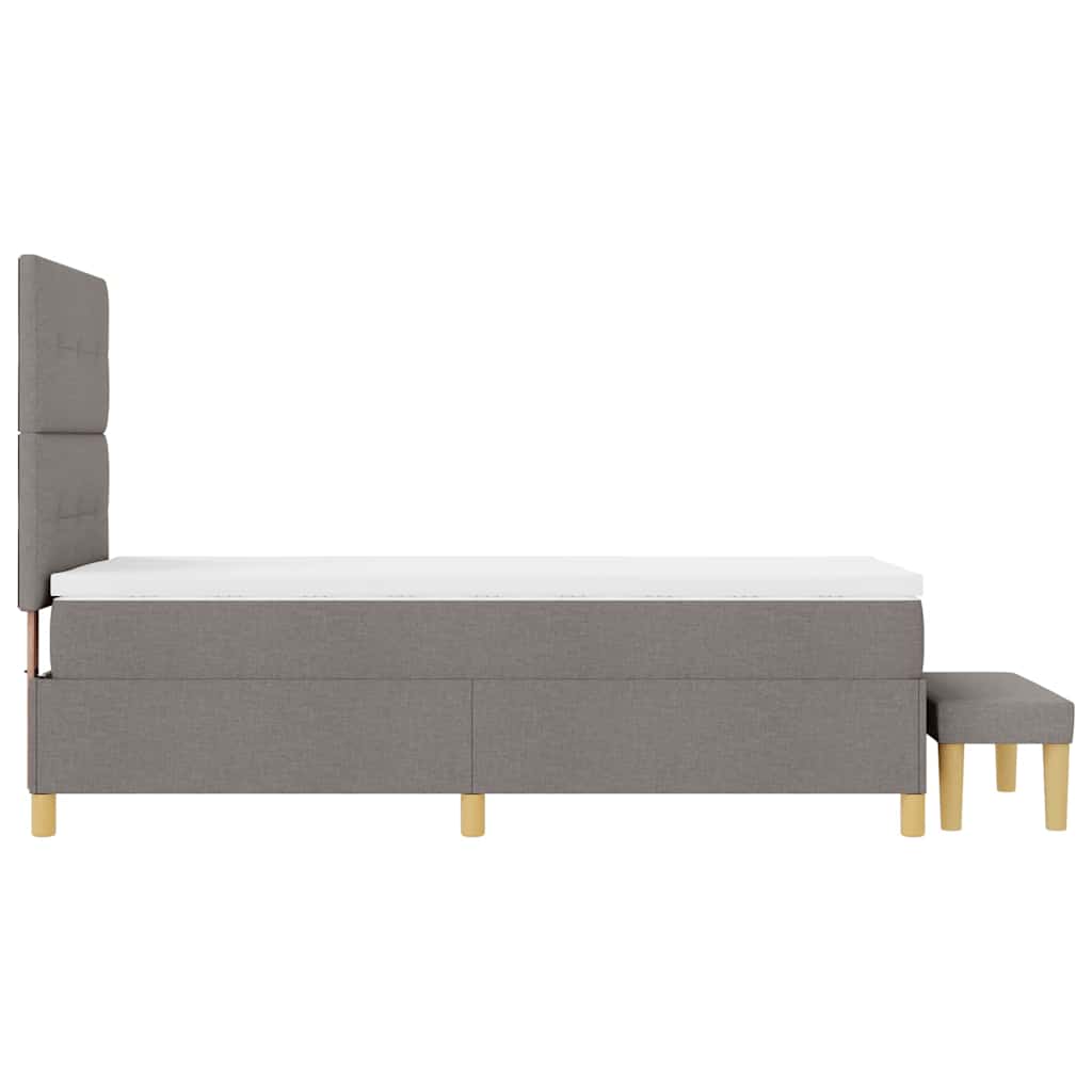 Boxspring bed met hoofdeinde Taupe 190 x 90 cm Stof is nu te koop bij PeponiXL, paradijselijk wonen!