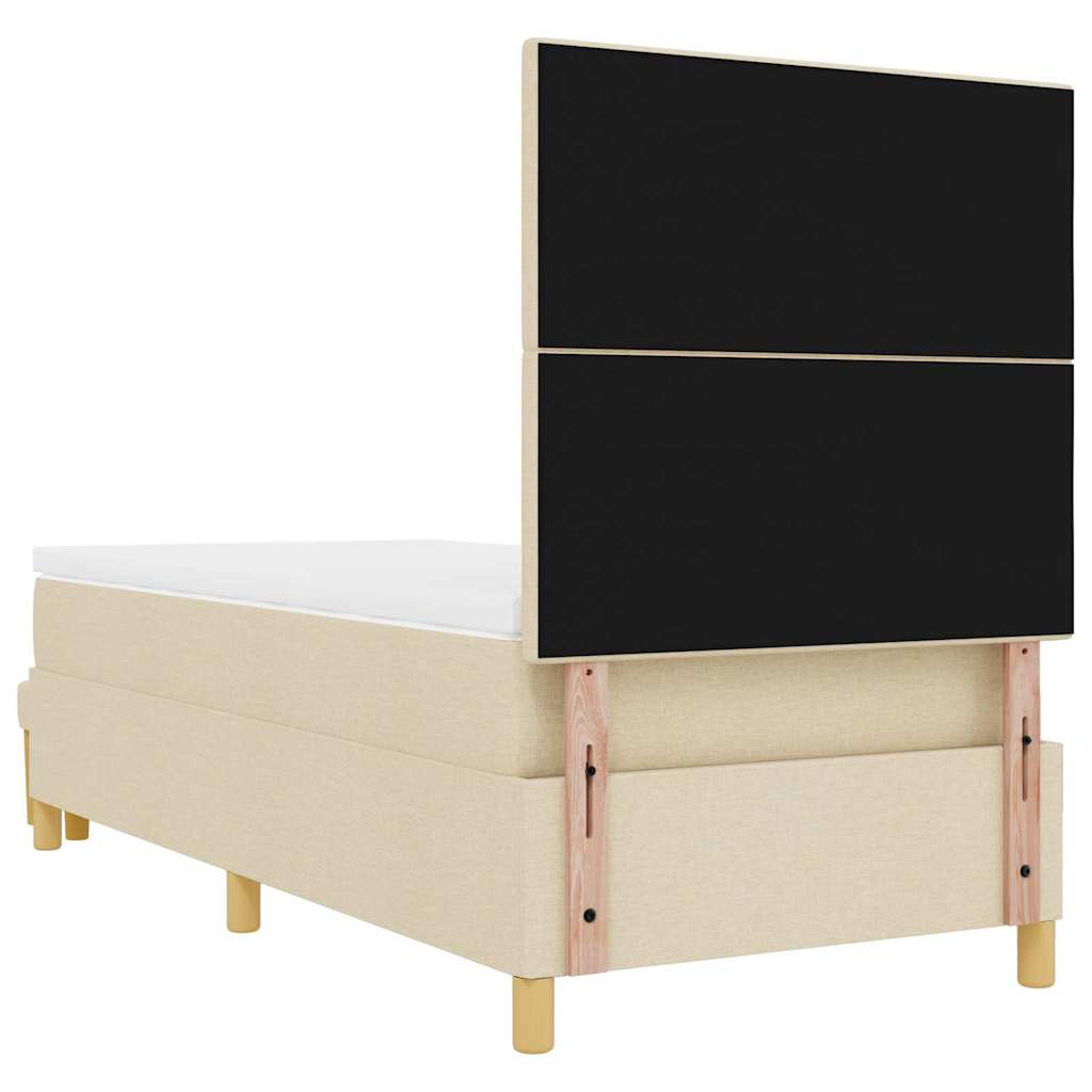 Boxspring bed met hoofdeinde Crème 200 x 100 cm Stof is nu te koop bij PeponiXL, paradijselijk wonen!
