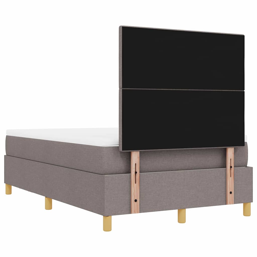 Boxspring bed met hoofdeinde Taupe 190 x 120 cm Stof is nu te koop bij PeponiXL, paradijselijk wonen!