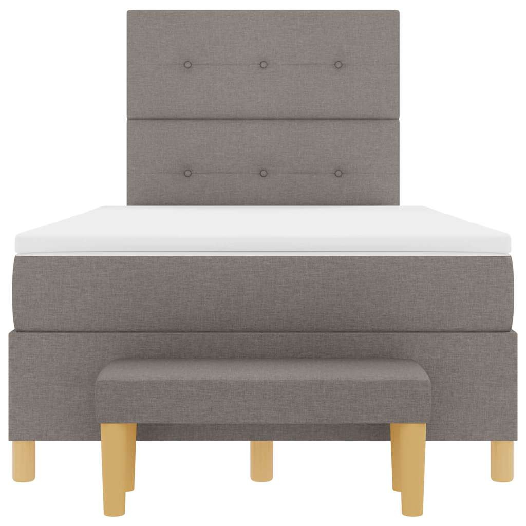 Boxspring bed met hoofdeinde Taupe 190 x 120 cm Stof is nu te koop bij PeponiXL, paradijselijk wonen!