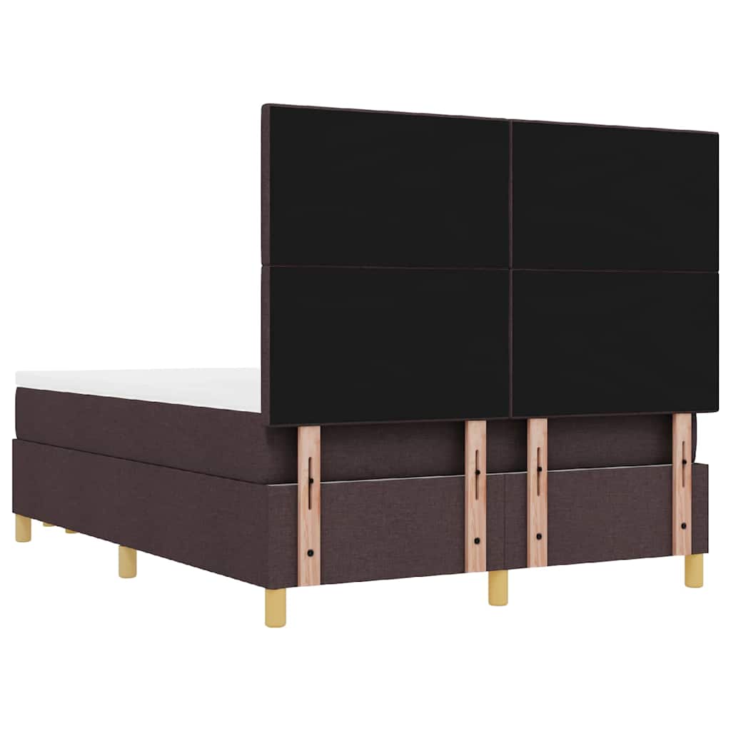 Boxspring bed met hoofdeinde Donkerbruin 190 x 140 cm Stof is nu te koop bij PeponiXL, paradijselijk wonen!