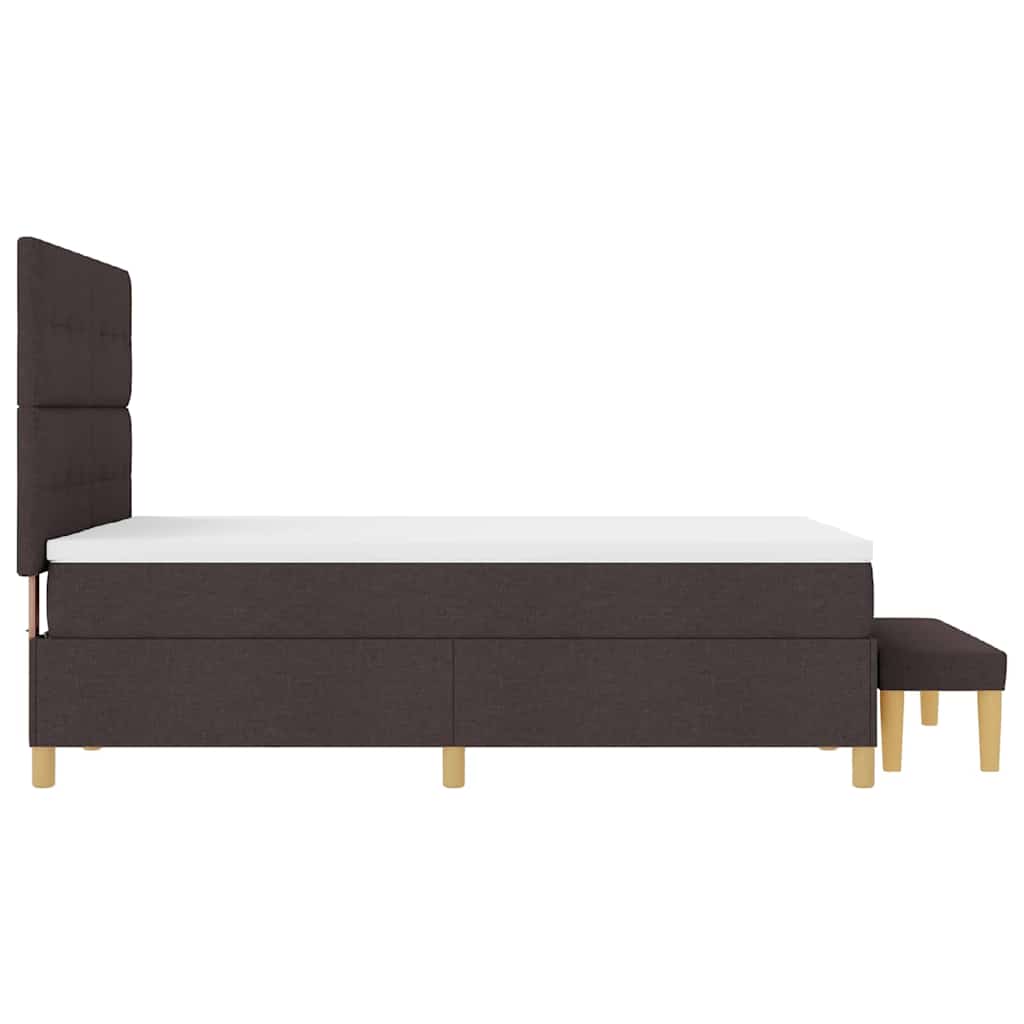Boxspring bed met hoofdeinde Donkerbruin 190 x 140 cm Stof is nu te koop bij PeponiXL, paradijselijk wonen!