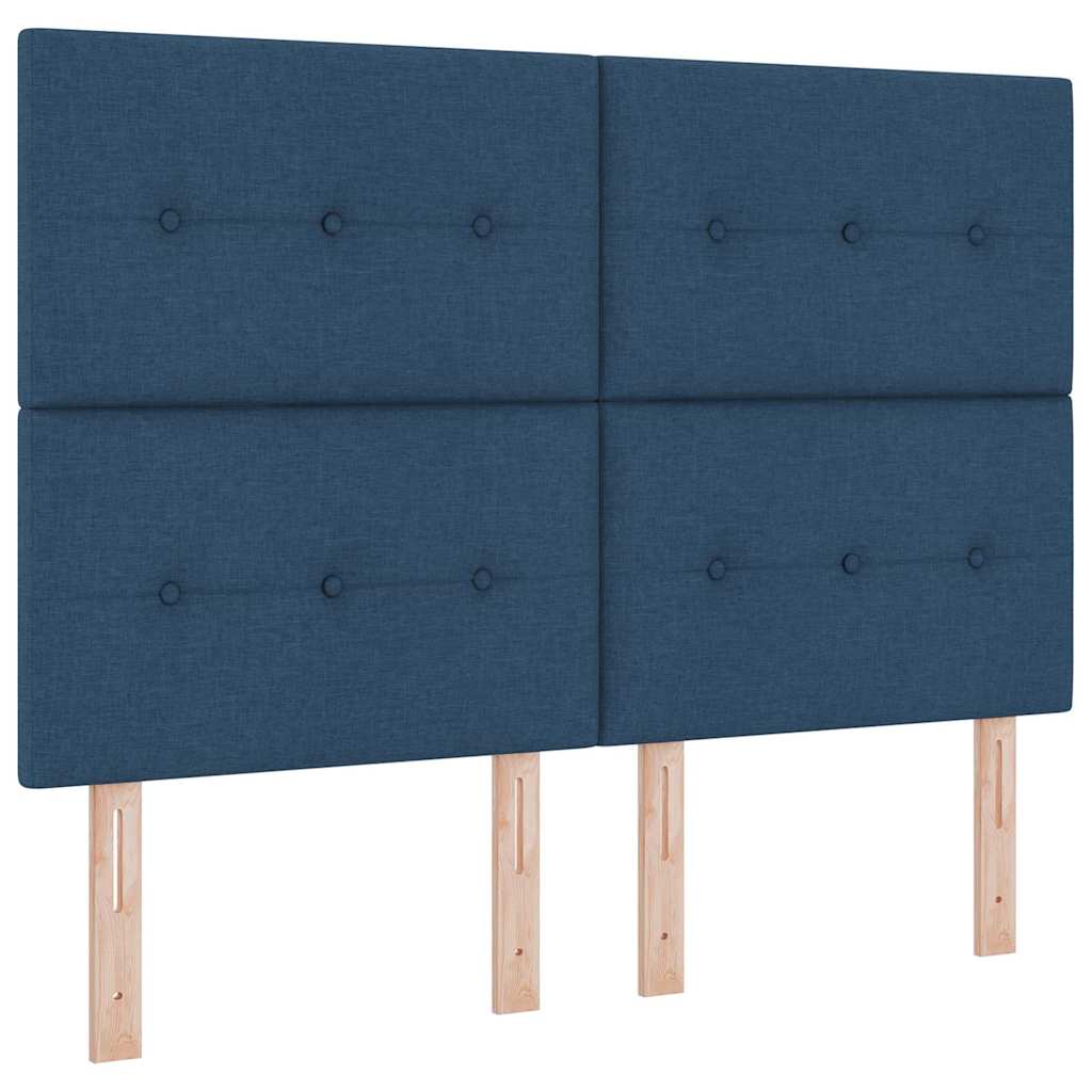 Boxspring bed met hoofdeinde Blauw 190 x 140 cm Stof is nu te koop bij PeponiXL, paradijselijk wonen!