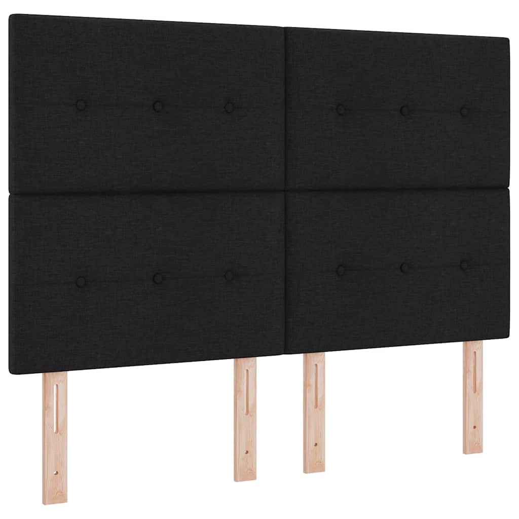 Boxspring bed met hoofdeinde Zwart 200 x 140 cm Stof is nu te koop bij PeponiXL, paradijselijk wonen!