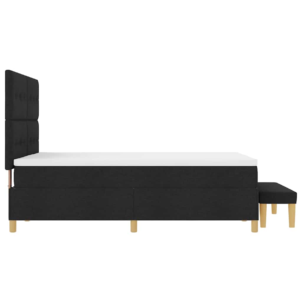 Boxspring bed met hoofdeinde Zwart 200 x 140 cm Stof is nu te koop bij PeponiXL, paradijselijk wonen!