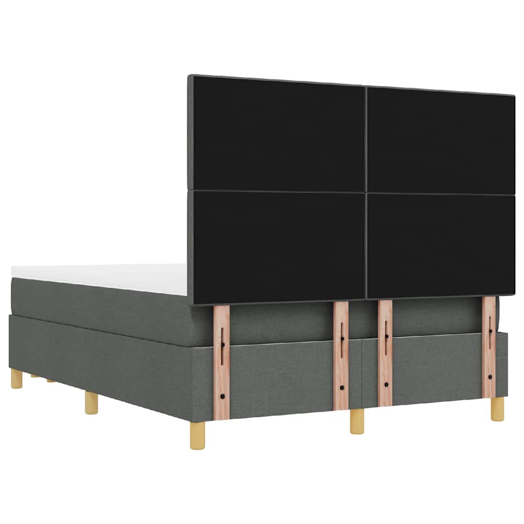 Boxspring bed met hoofdeinde Donkergrijs 200 x 160 cm Stof is nu te koop bij PeponiXL, paradijselijk wonen!