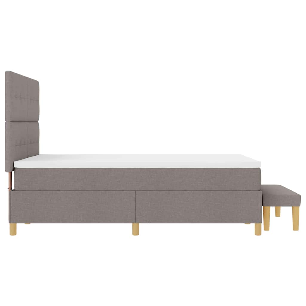 Boxspring bed met hoofdeinde Taupe 200 x 160 cm Stof is nu te koop bij PeponiXL, paradijselijk wonen!