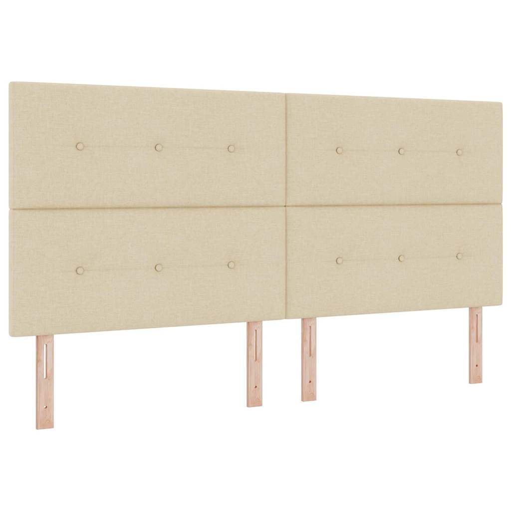 Boxspring bed met matras met hoofdeinde Crème 200 x 200 cm Stof is nu te koop bij PeponiXL, paradijselijk wonen!