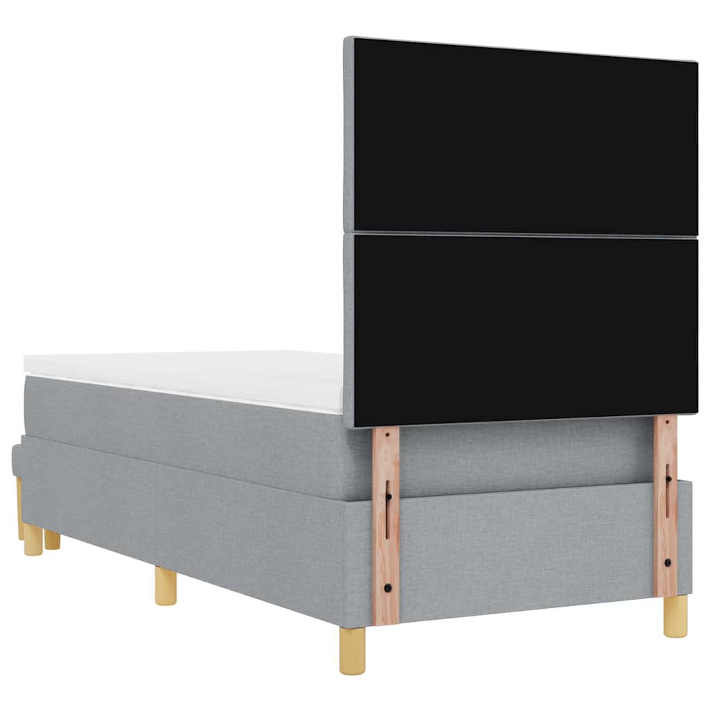 Boxspring bed met kussen Lichtgrijs 200 x 100 cm Stof is nu te koop bij PeponiXL, paradijselijk wonen!