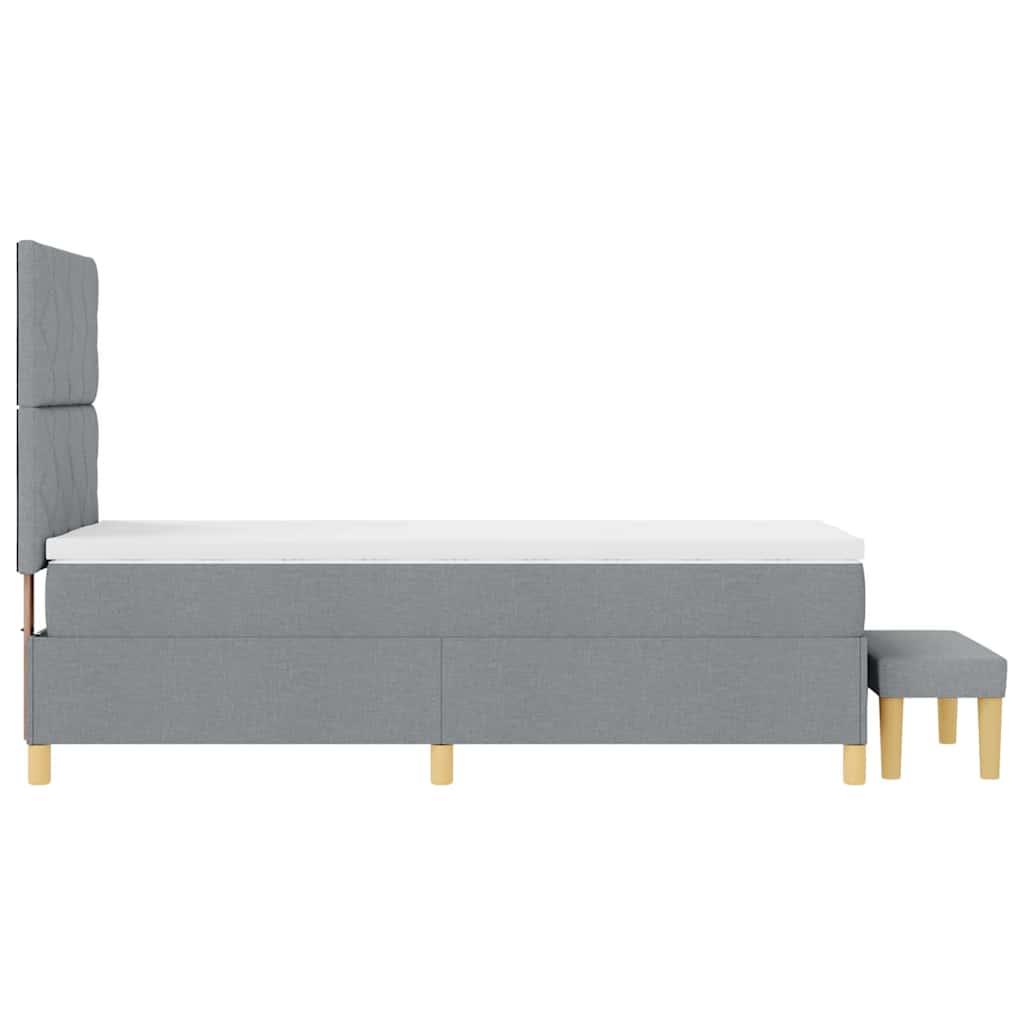 Boxspring bed met kussen Lichtgrijs 200 x 100 cm Stof is nu te koop bij PeponiXL, paradijselijk wonen!