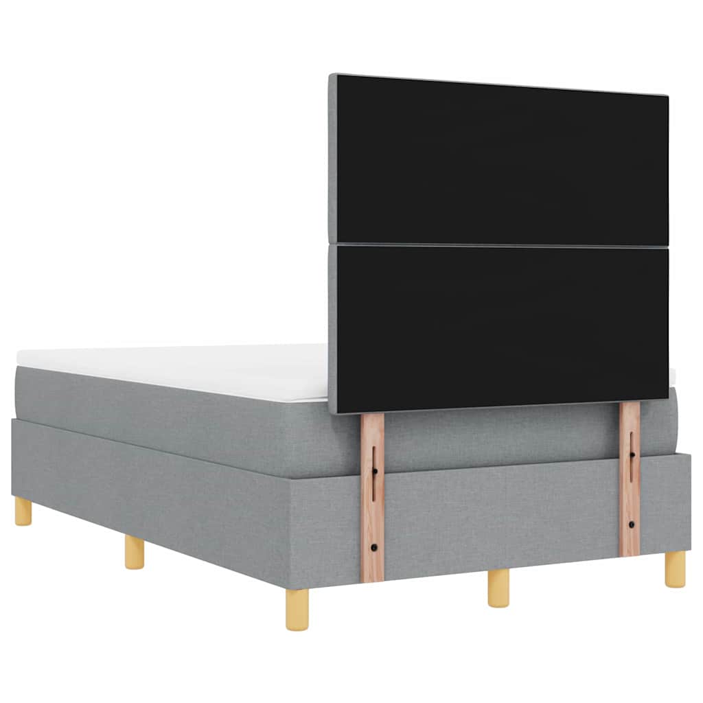 Boxspring bed met kussen Lichtgrijs 190 x 120 cm Stof is nu te koop bij PeponiXL, paradijselijk wonen!