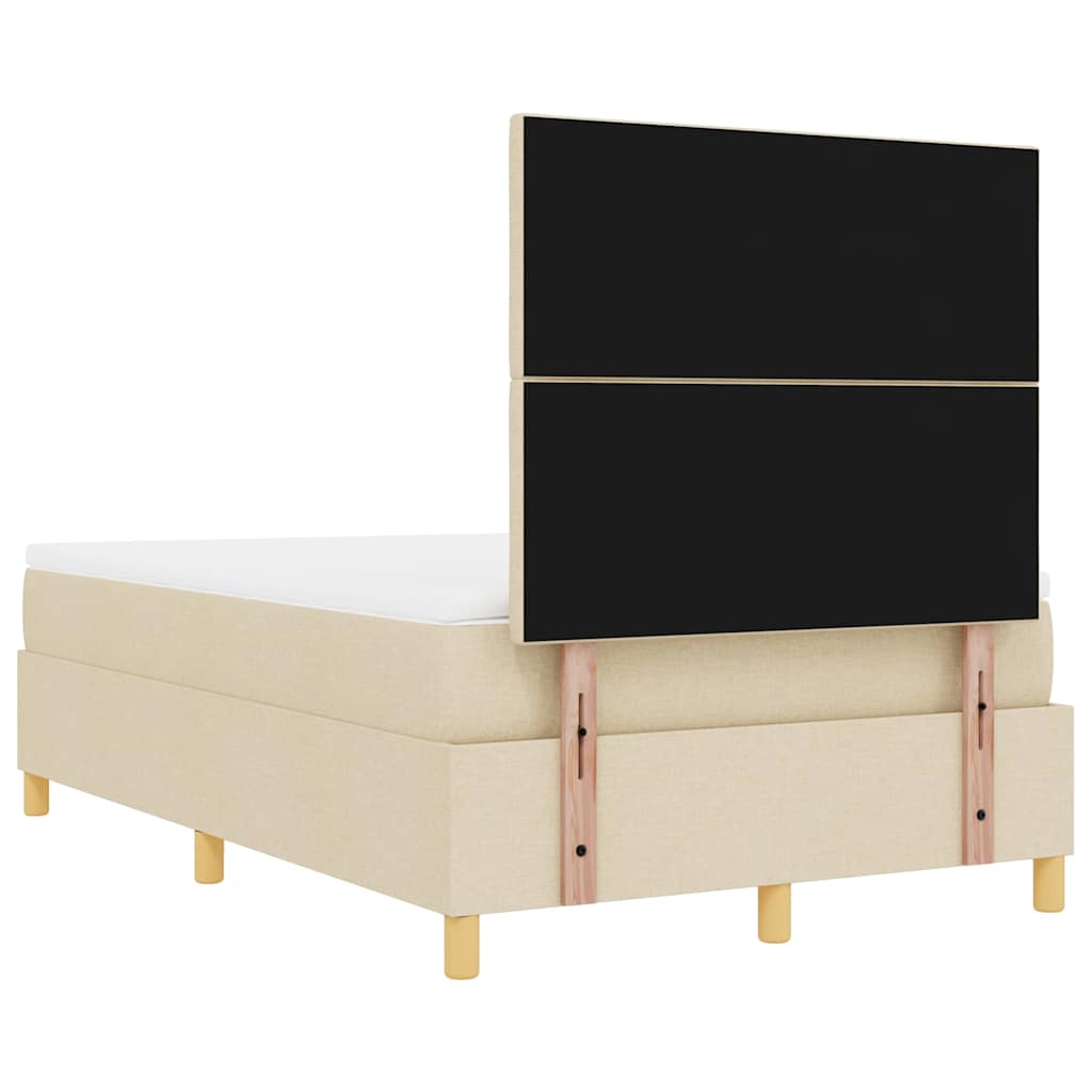 Boxspring bed met hoofdeinde Crème 190 x 120 cm Stof is nu te koop bij PeponiXL, paradijselijk wonen!