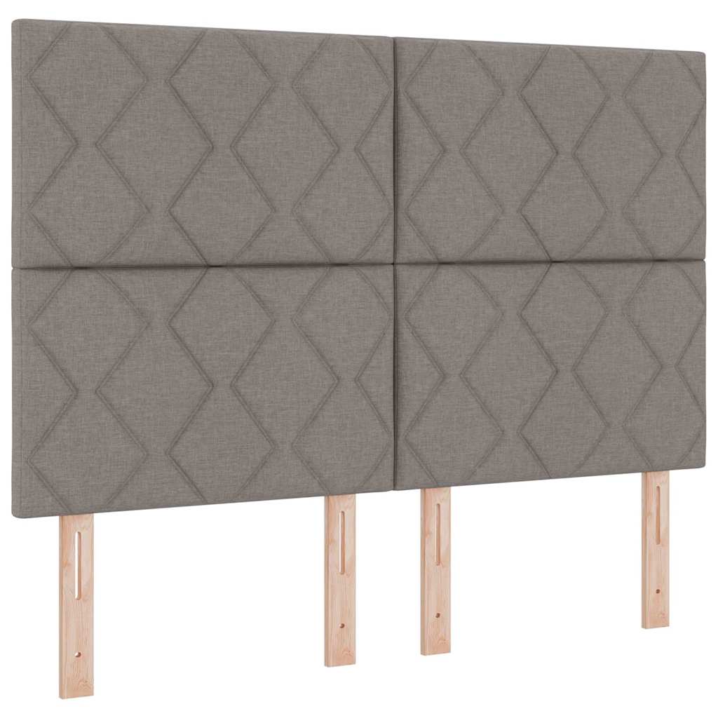 Boxspring bed met hoofdeinde Taupe 200 x 160 cm Stof is nu te koop bij PeponiXL, paradijselijk wonen!