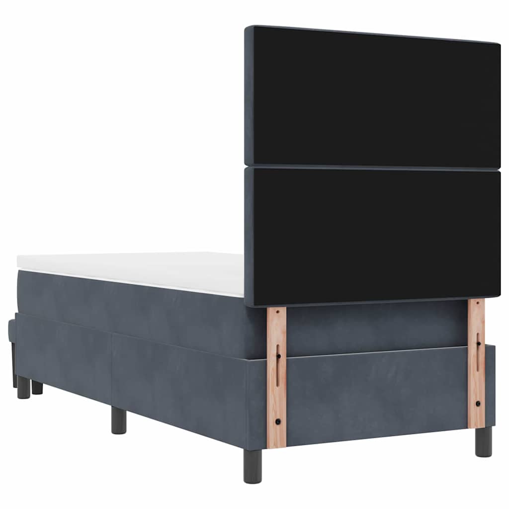 Boxspring bed met hoofdeinde Donkergrijs 200 x 90 cm Fluweel is nu te koop bij PeponiXL, paradijselijk wonen!